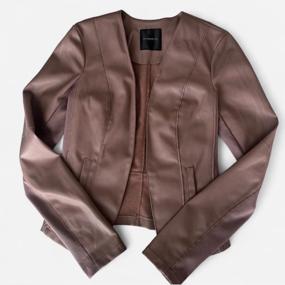 $129 Dynamite faux leather mauve jacket - XS